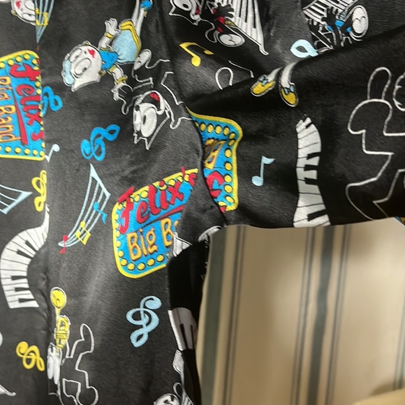 Felix the Cat satin lounge pant PJ or Inseam 28” Waist 14-18”across so 28”-36” - Picture 9 of 12